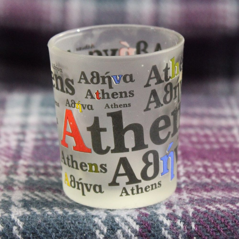 Athens Greek and English Souvenir Shot Glass